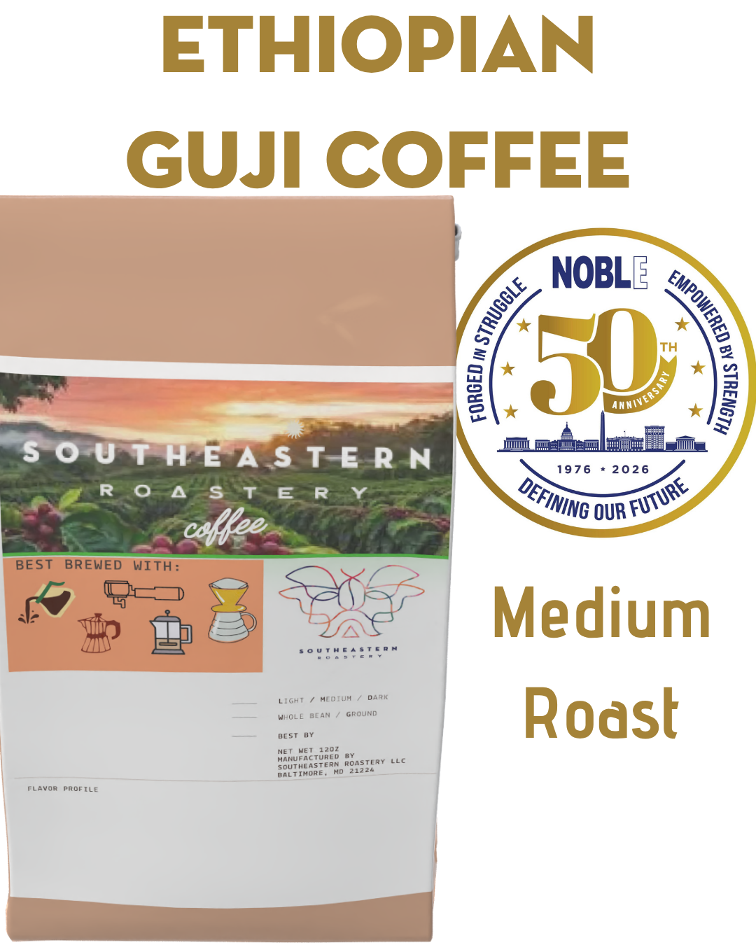 NOBLE Ethiopian Guji Coffee, Medium Roast