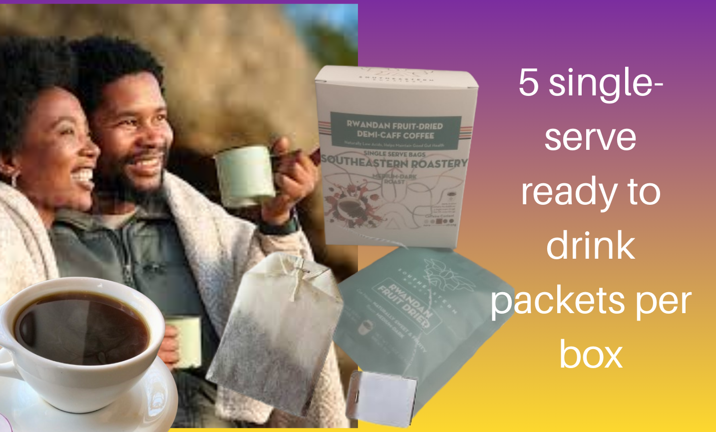 Sigma Mu Mu Chapter, Omega Psi Phi - 5-pack Single Serve Rwandan 1/2-Caff Coffee